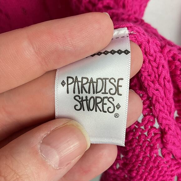 Paradise Shores Open Knit Beach Sweater Pure Cotton Pink Medium NWT - Picture 6 of 10